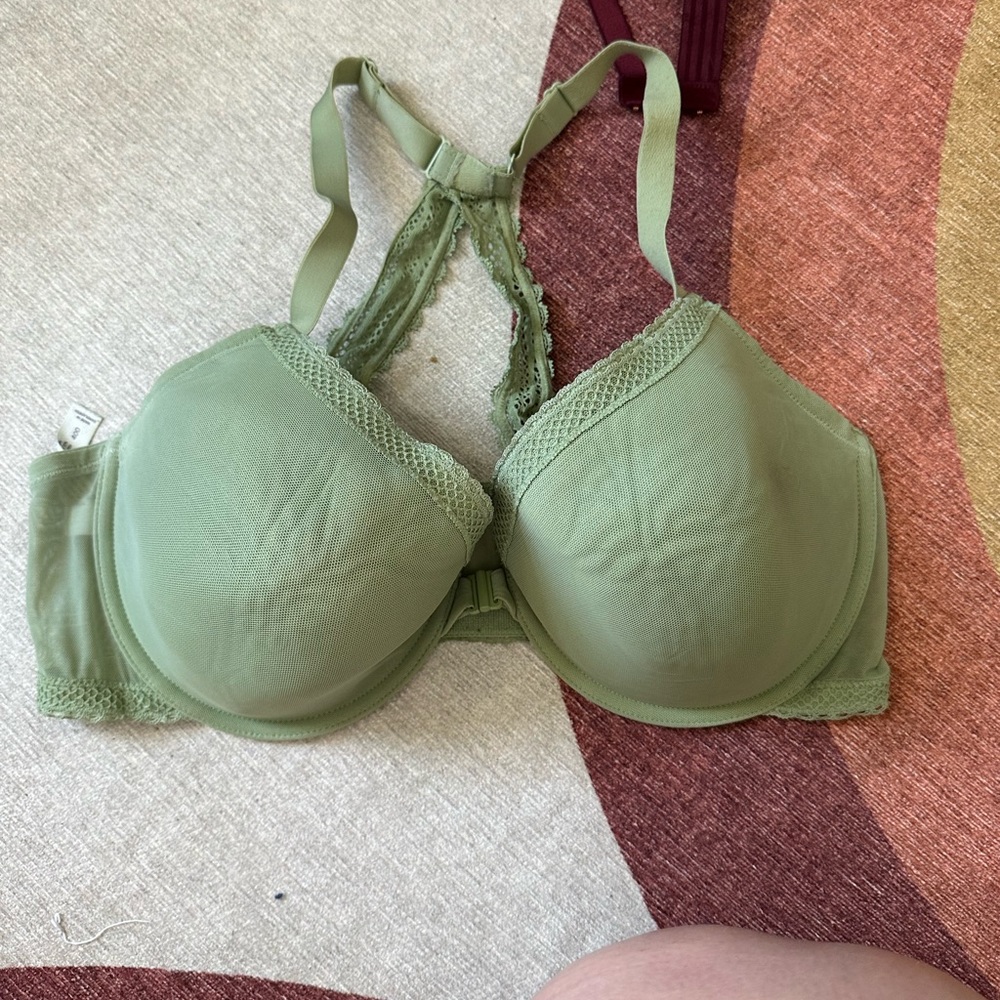 Green Auden Front Clasp Bra